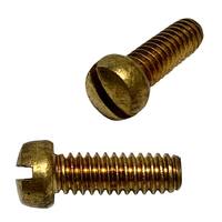 1/4"-20 X 3/4" Fillister Head, Slotted, Machine Screw, Coarse, Brass